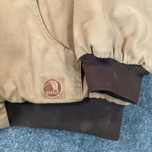 Berne Coat Boys Extra Large Brown Duck Canvas Chore Barn Jacket Lined Hooded - Picture 9 of 15
