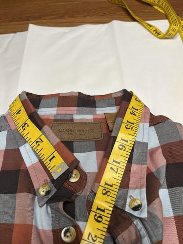 CLEAR WATER Outfitters Mens X Large Button Up Shirt Casual Long Sleeve Plaid - Picture 13 of 14