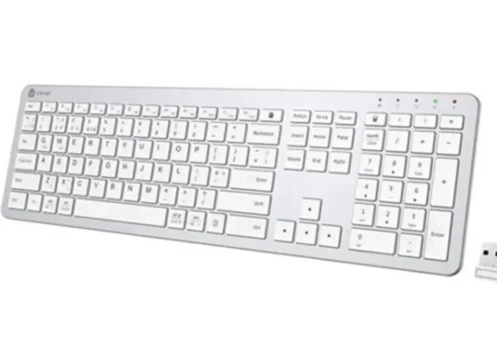 Wireless Keyboard, 2.4G Ultra Slim Rechargeable with  Keypad silver-Grey - Image 4 of 4