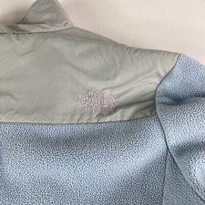 The North Face Jacket GIRLS XL Blue Gray Denali Pockets Fleece Youth NO ZIPPER