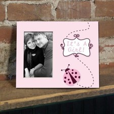 New Baby Girl Picture Frame 2 - It's a Girl Pink Ladybug - Holds