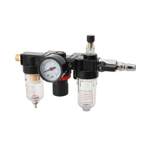 Filtro compressore aria 1/4" separatore acqua olio filtro trappola strumento e regolatore manometro - Foto 9 di 12