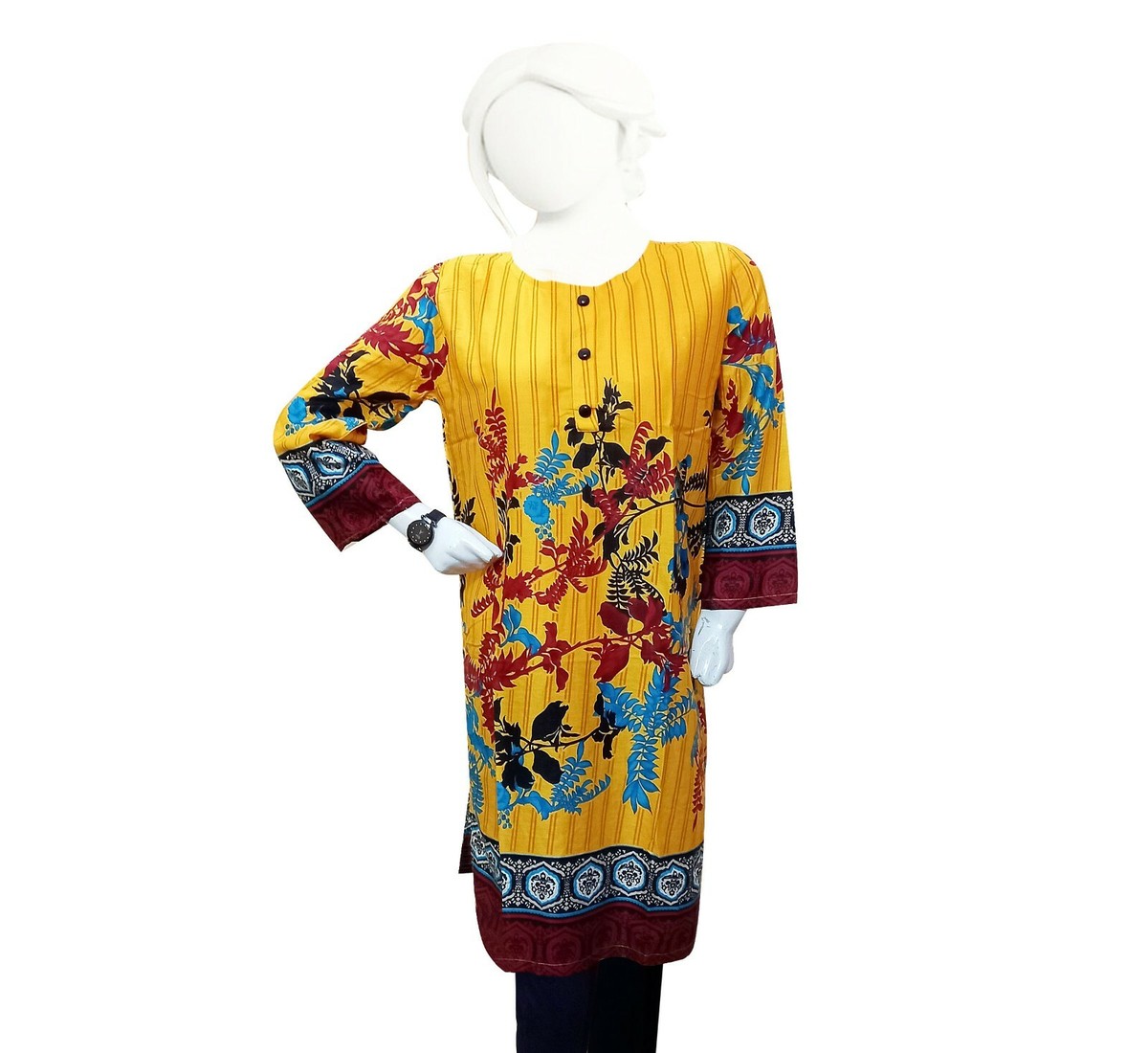 Naz Collection, Girl Printed Lawn Shirt, Tops, Color Yellow | eBay