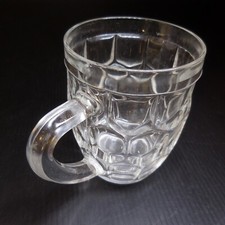 Glass beer mug 1970 Reims France design 20th vintage art deco bar table N8329