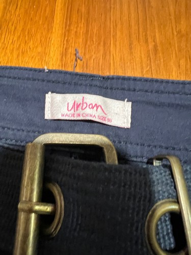 Navy Blue Straight Leg Women TradePants/Pockets/Belt Size18 Cotton Mix Urban GC - Picture 4 of 9