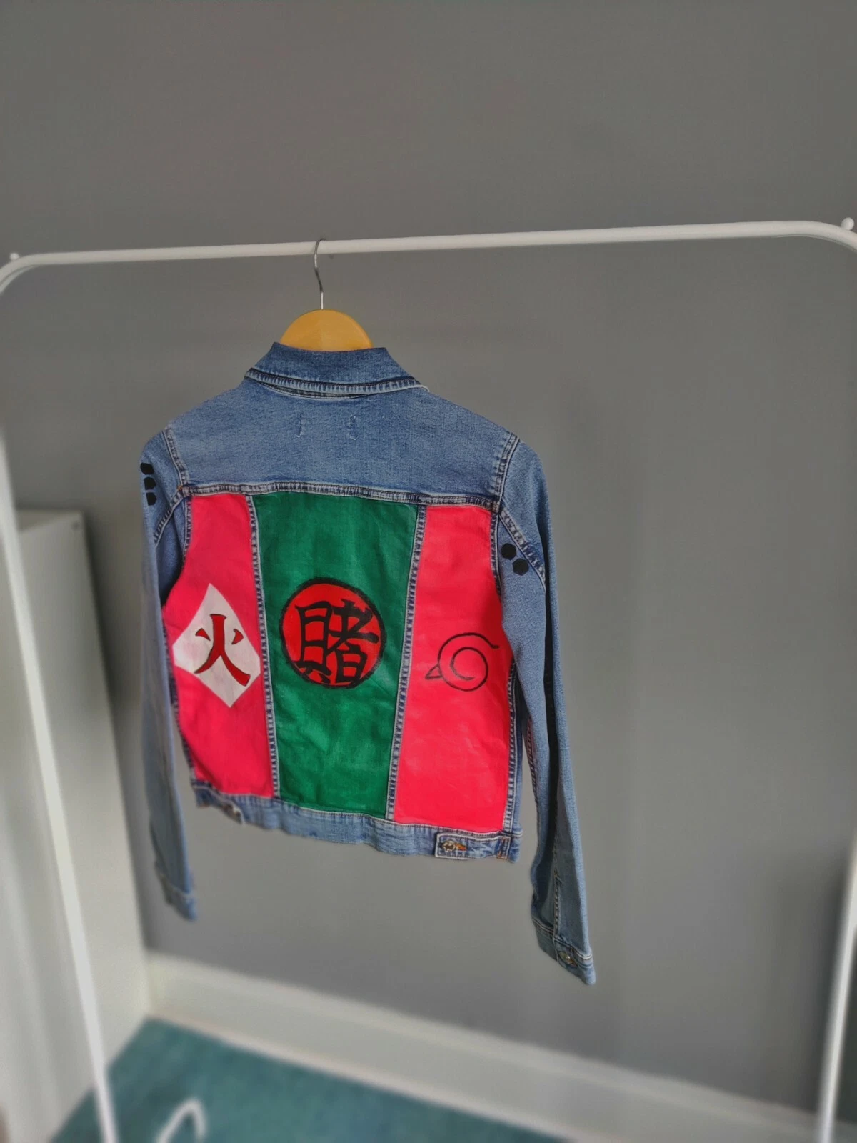 Custom Denim Jacket Women size M Naruto