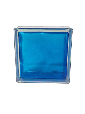 Glass Block - Seves 8x8x3 Brilly Blue Wave (7 1/2'' x 7 1/2'' x 3 1/8'')