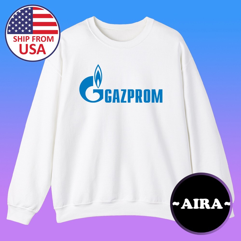 Gazprom Russian Oil Company  Men's White Size S to 3XL