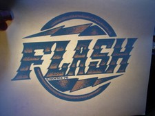 FLASH 2 1976 VINTAGE SUPER HERO VORTEX SILVER GLITTER IRON ON TRANSFER B-1
