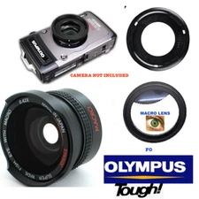 HD 8K ULTRA WIDE FISHEYE LENS + MACRO LENS FOR OLYMPUS TOUGH TG5 TG4 TG3 TG2 TG1
