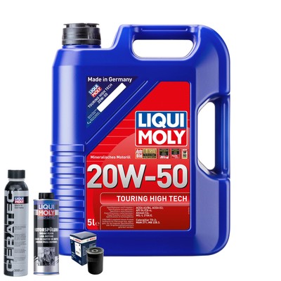 Motoröl 20W50 LIQUI MOLY Hightech 5L+BOSCH Ölfilter +Spülung +Cera Tec
