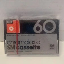 TAPE Vintage AUDIO CASSETTE  BASF CHROMDIOXID 60 SM  GERMANY