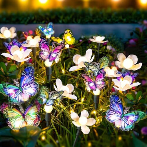 Solar Garden Lights, Solar Lights Outdoor Garden, Garden Lights buttfly-4packs