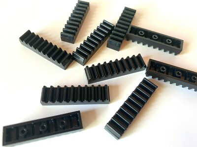 LEGO   Technic 10 x Getriebestange / Zahnstange 1 x 4 in schwarz / NEUWARE