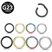 16G 14G G23 Titanium Hinged Segment Ring Clicker Nose Hoop Helix Labret Septum