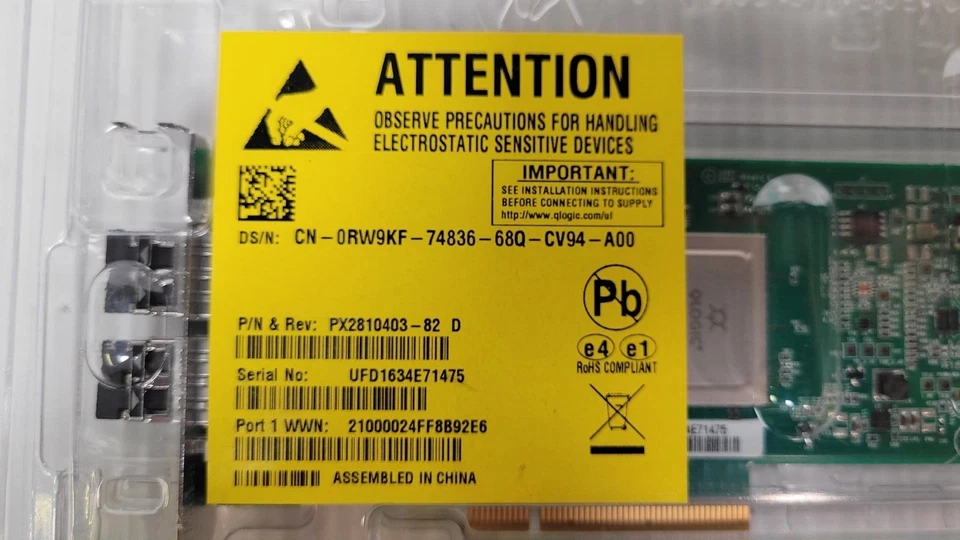 Dell Qloqic Dual Port Adapter 8GB RW9KF 0RW9KF CN-0RW9KF NEW - Image 2 of 4
