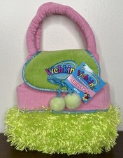 Webkinz Pet Carrier Purse Tote Handbag Ganz Green Pink Plush HC100 Y2K Micro Bag
