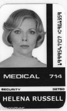 COSMOS 1999 Carte identification H. Russell Space 1999 Russell id card