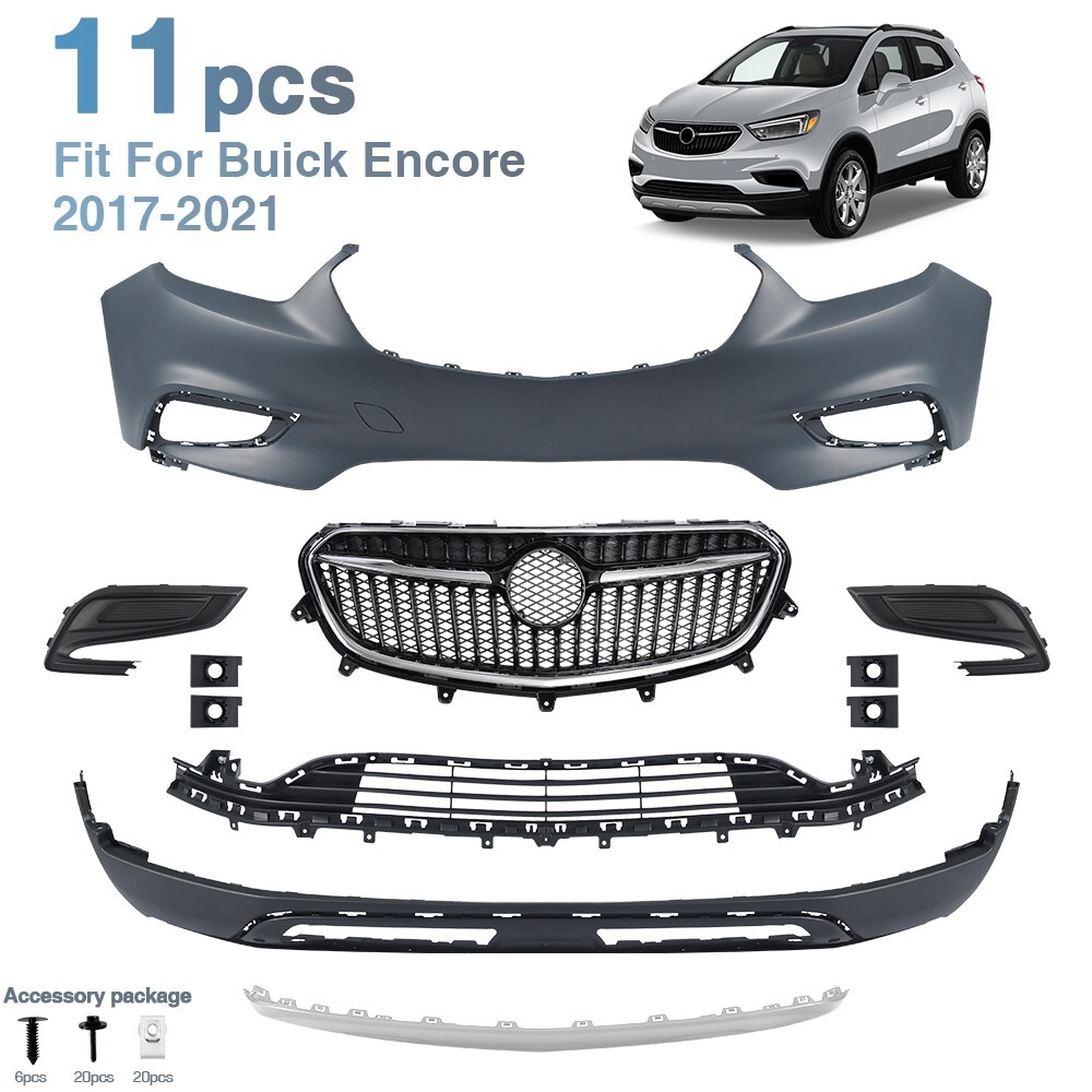 2017-2021 Buick Encore Front Bumper Cover & Grille Assembly Kit Set  