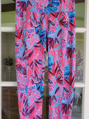 Lilly Pulitzer High Rise Midi Legging Ruby Red Wild Times M (29087D)