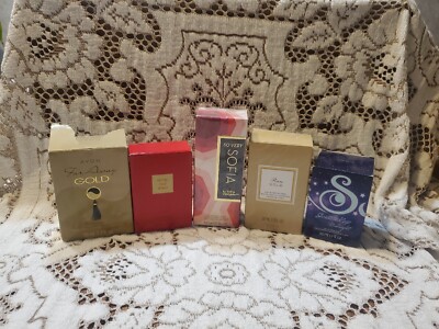 Lot of 5 Avon Edp full size Spray. Rare & far away gold Little red dress Sofia 