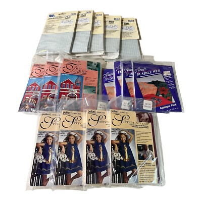 LOT 16 Pellon Stitch Tear Tru Grid ALEENES Web DRITZ Stitch Witchery