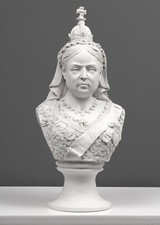 Queen Victoria Bust Sculpture-Female Antique Art Statue in Marble Stone