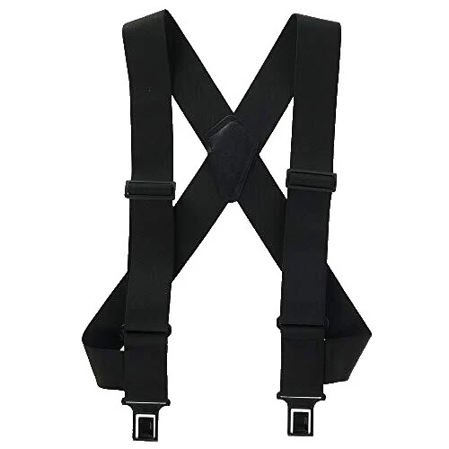Black Elastic Suspenders for Men