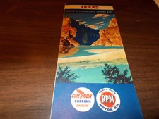 1960 Chevron Texas Vintage Road Map / Nice Cover Art