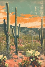 SAGUARO CACTUS POP ART PRINT/POSYRT CANVAS/SATIN PHOTO PAPER T32