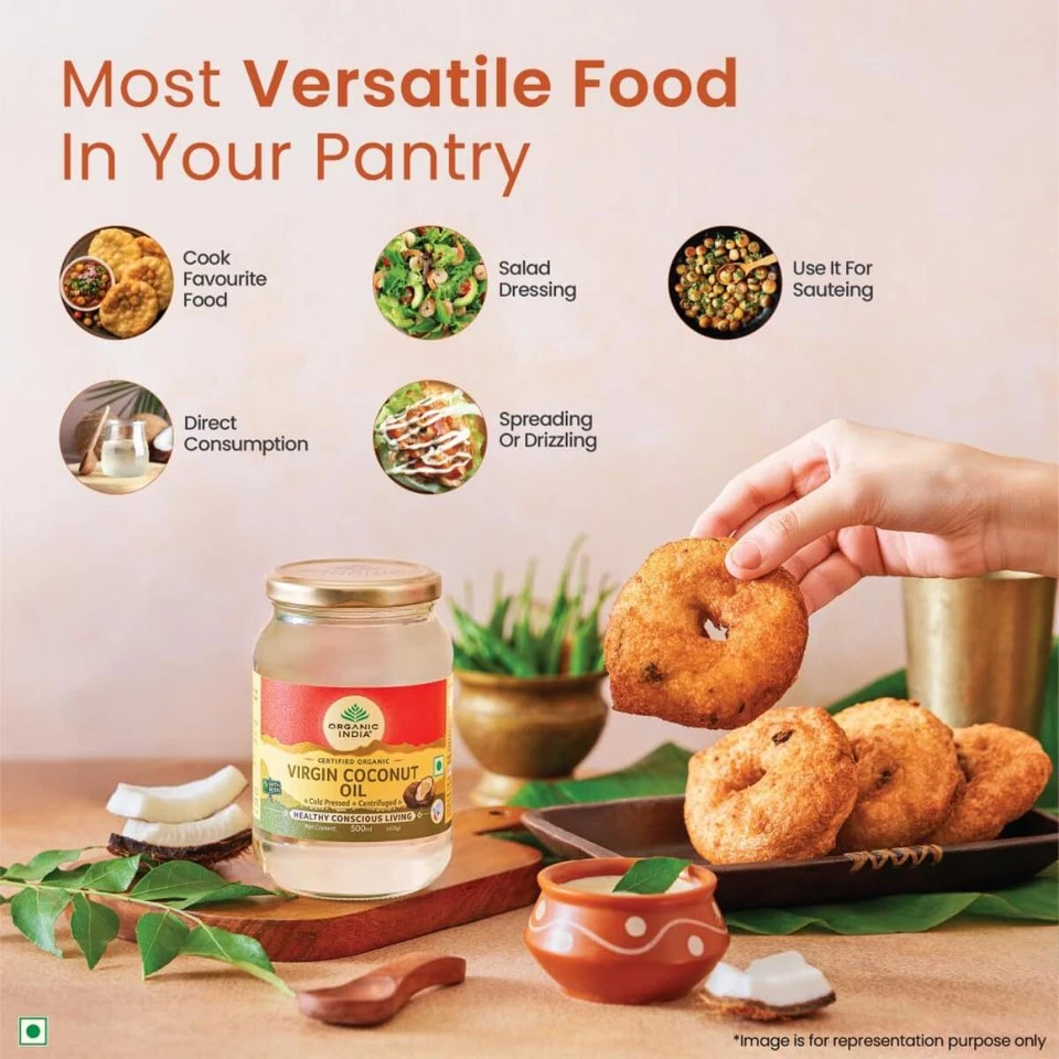 Organic India Virgin Coconut Oil 500ml - Image 3 of 4