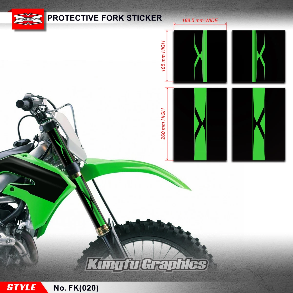 Motorbike Front Suspension Fork Leg Decals PVC Sticker Kit