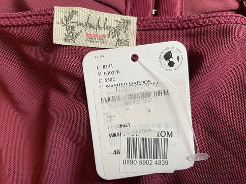FREE PEOPLE Night Rhythm Corset Bodysuit IN MAROON WOMENS SIZE MEDIUM NEW - Afbeelding 2 van 2