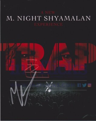 Saleka Shyamalan & M Night Shyamalan AUTOGRAMM Falle SIGNIERT IN PERSON 10x8 RACC