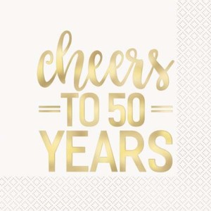 50th Anniversary Cheers To 50 Years Lunch Napkins 16 Wedding