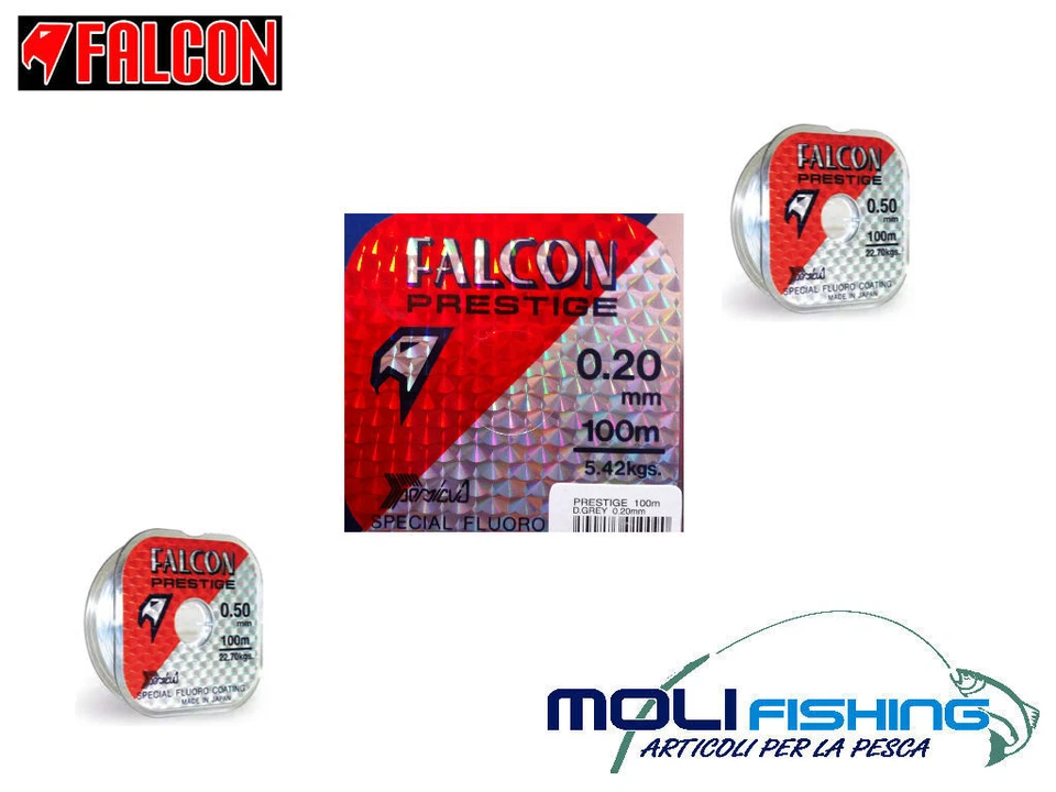 NYLON PESCA FALCON PRESTIGE 100 M- DIAMETRI A SCELTA-RIVESTIMENTO FLUORO COATING
