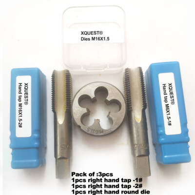 3pcs Right Hand Metric thread Tap and Die set screw tap Round dies taps m8-m24