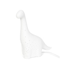 Simple Designs LT2093-WHT Porcelain Brontosaurus Dinosaur Table Lamp, White