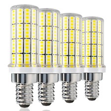 E12 20W LED Corn Light Bulb 200w Equivalent 2500 Lumen 5000K White, Pack of 4