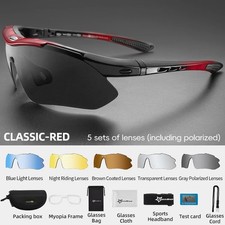 ROCKBROS Cycling Glasses 5 Lens Polarized Glasses Outdoor Sunglasses UV400