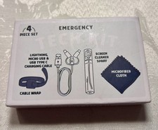 Kikkerland Emergency Tech Kit 4 Piece Set New Travel Gadget Kit