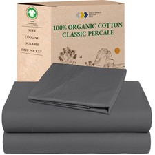 California Design Den Twin Sheets Set - Deep Pocket 100 Organic Cotton Sheet...