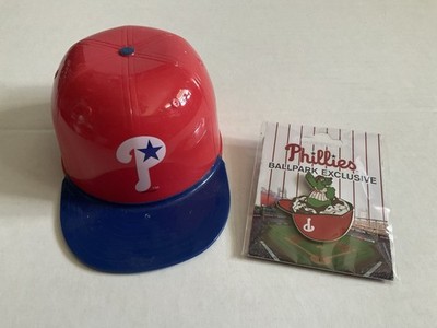 2025 PHILLIES RED & BLUE BRIM ICE CREAM HAT HELMET CUP & PHANATIC PIN SGA