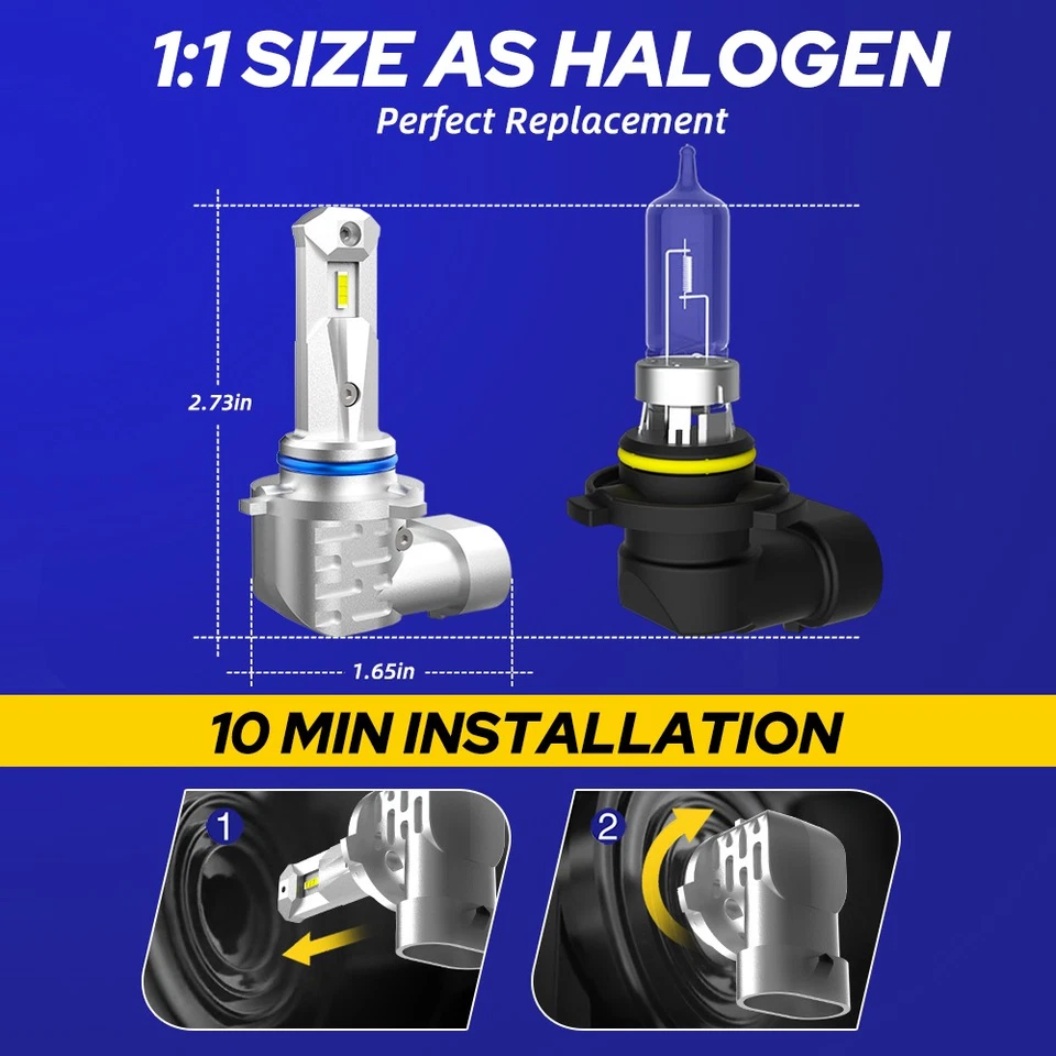 Kit de conversión de bombilla de faro LED 2/4/6X 9006 haz bajo blanco brillante 6500K CANBUS Foto 4 de 4