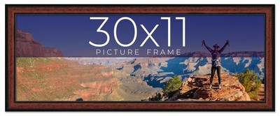 30x11 Frame Executive Brown Round Mahogany Finish Solid Wood Picture Frame | 1.2
