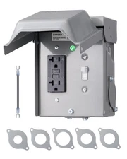 DEWENWILS Outdoor Outlet Box, 20 AMP Outdoor Electrical Outlet Box ETL Listed