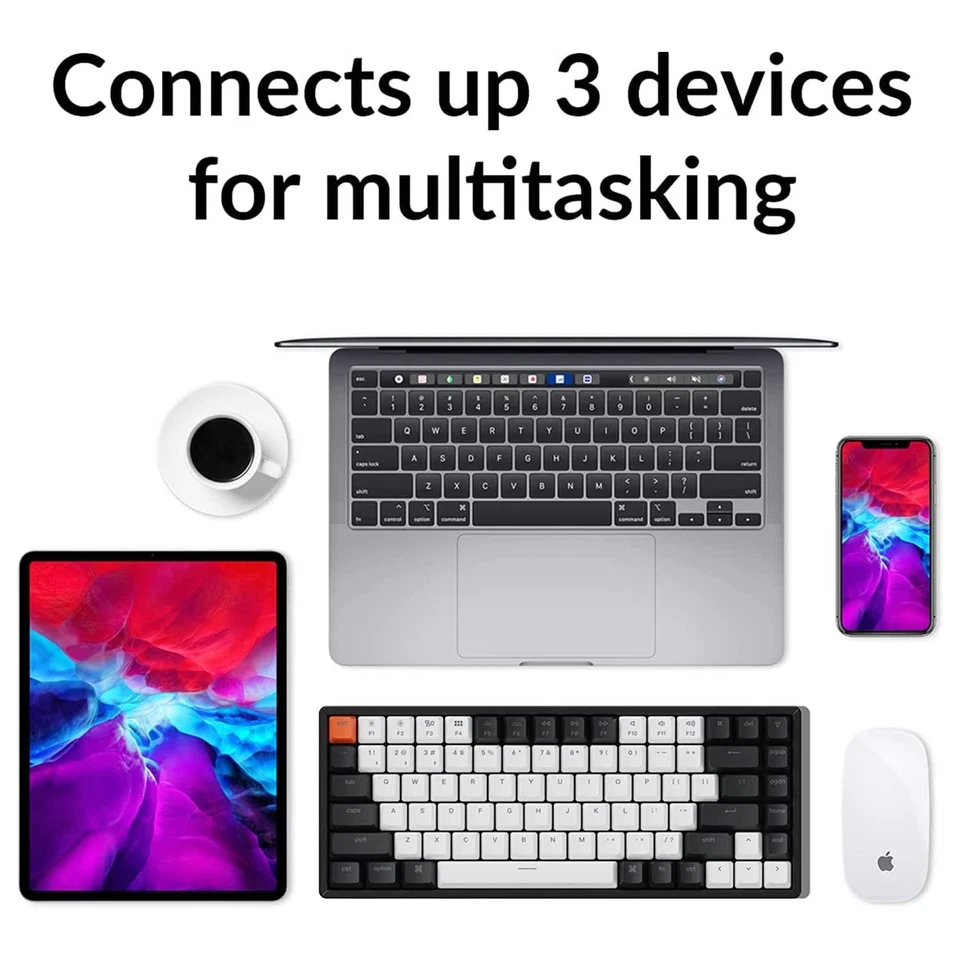 K2 Wireless Bluetooth/USB Wired Gaming Mechanical Keyboard, Hot-swappable 75%... - Image 3 of 4