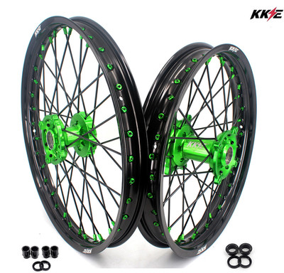 KKE 21/19'' Wheels Rims Fit Kawasaki KX250F KX450F 2006-2018 KX125 KX250 Green