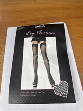 Brand New Fishnet Thigh High Stockings With Stretch Lace Top Leg Avenue 9023