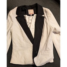 White Blazer with Black Shawl Lapel Size Small